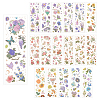 Globleland 18 Sheets 6 Style Waterproof PET Flower Pattern Self Adhesive Hot Stamping Stickers DIY-GL0003-93-1