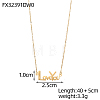 304 Stainless Steel Curb Chains Pendant Necklace OY002-39G-2