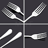 Globleland 1 Set 2Pcs 304 Stainless Steel Fork AJEW-GL0001-19-043-4