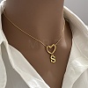 304 Stainless Steel Heart with Initial Pendant Necklaces for Women FS-WG4DC9E-19-2