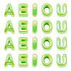 50Pcs 5 Styles UV Plating Opaque Acrylic Beads PACR-TA0001-31C-2