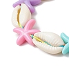 Natural Mixed Cowrie Shell Beads Braided Bead Bracelets BJEW-JB11785-3