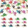 24Pcs 6 Colors Alloy Enamel Connector Charms ENAM-TA0001-58-9