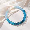 8.5MM Round Dyed Natural Quartz & Blue Quart & Apatite & White Moonstone Stretch Beaded Bracelets BJEW-JB12986-03-4