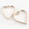 Rack Plating Alloy Heart Open Back Bezel Pendants LS-PALLOY-S047-12E-FF-1
