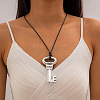 CCB Plastic Key Pendant Black Cord Necklaces FS-WG4655B-11-1