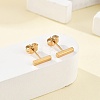 Cuboid Ion Plating(IP) 304 Stainless Steel Stud Crawler Earrings EJEW-O052-45G-3