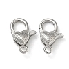 Heart Brass Lobster Claw Clasps KK-H256-03P-03-1