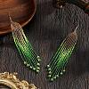 Bohemian Handmade Glass Seed Beads Tassel Dangle Earrings KU8026-5