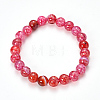 Natural Dragon Veins Agate Beaded Stretch Bracelets X-BJEW-Q692-02B-1