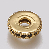 Brass Micro Pave Cubic Zirconia Bead Spacers ZIRC-K074-11B-02G-2