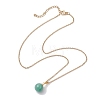 Round Gemstone Pendant Necklaces NJEW-JN04718-02-5