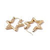 Ion Plating(IP) 304 Stainless Steel Star Hoop Earrings for Women EJEW-E199-04G-2
