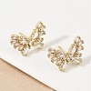 Butterfly Brass Micro Pave Cubic Zirconia Stud Earrings EJEW-M082-17G-01-5