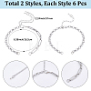 12Pcs 2 Styles 304 Stainless Steel Chain Bracelet Making AJEW-BM00003-2
