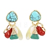Triangle Alloy Plastic Dangle Stud Earrings EJEW-Q035-01G-4