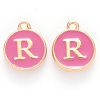 Golden Plated Alloy Enamel Charms ENAM-S118-08R-1