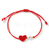 Brass & Resin Beads Braided Bead Bracelets BH1312-6-1