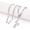 304 Stainless Steel Paperclip Chain Necklace NJEW-D045-14P-02-1