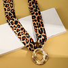 Cloth Leopard Print Scarf Necklaces with Alloy Pendant FS-WG91A7A-11-1