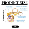 Alloy Resin Polygon Keychains KEYC-TADJ0002-03G-S-2