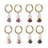 Natural White Jade & Pink Zebra & Red Jasper & Sodalite Beads Hoop Earring EJEW-JE07324-2