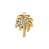 304 Stainless Steel Micro Pave Clear Cubic Zirconia Charms CU-OY001-35G-1