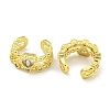 Brass Micro Pave Clear Cubic Zirconia Cuff Earrings for Women EJEW-C104-048G-2