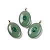 Natural Green Aventurine & Cubic Zirconia Pendants G-Z076-01G-04-1
