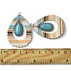 Teardrop Alloy & Synthetic Turquoise & Imitation Leather Big Pendants FIND-G069-03P-02-3