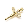 Brass Clear Cubic Zirconia Pendants KK-B187-20G-2