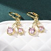 Cherry Brass Micro Pave Cubic Zirconia Leverback Earrings EJEW-K324-01G-1