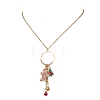 Christmas Alloy Enamel Gingerbread Man Pendant Necklace & Dangle Earrings Sets SJEW-JS01343-3