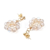 Flower Synthetic Moonstone Dangle Stud Earrings EJEW-JE06336-6