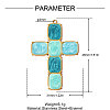 304 Stainless Steel with Enamel Pendants SA-OY002-65G-02-2