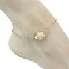 3Pcs 3 Styles Ocean Dyed Synthetic Turquoise Turtle Starfish & Round Natural White Shell Anklets AJEW-AN00803-2