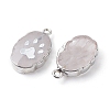 Natural Quartz Crystal Oval Pendants G-C102-07P-01-2