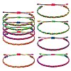 5Pcs 5 Colors Nylon Thread Braided Bracelets Set BJEW-SW00049-04-1