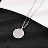 304 Stainless Steel Flat Round Pendant Pet Urn Ashes Necklaces NJEW-S455-01P-3