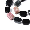 Natural Rhodonite & Eagle Eye & Obsidian Beads Strands G-N358-02A-03-4