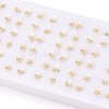 Flower Brass Micro Pave Clear Cubic Zirconia Stud Earrings PEAR-N020-WX14-5