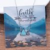 304 Stainless Steel Mustard Seed Faith Mountain Pendant Necklaces with Synthetic Turquoise for Women WG2DB0E-01-2