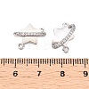 Brass Micro Pave Clear Cubic Zirconia Star Connector Charms KK-B102-27P-3