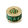 Brass Pave Cubic Zirconia European Beads KK-C262-14G-03-1