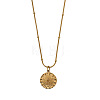 Bohemian 304 Stainless Steel Embossed Flower Pendant Necklaces for Women WG2EB36-01-5