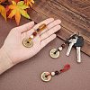 3Pcs 3 Style Brass Lucky Coins Five Emperor Money Feng Shui Coins Pendant AJEW-FH0002-29-3