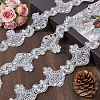 5Yards Polyester Flower Lace Ribbon OCOR-NB0002-82B-4