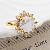 Sunflower Natural Howlite Finger Rings RJEW-B113-03G-06-3