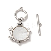 Brass Pave Clear Cubic Zirconia Toggle Clasps KK-M243-09P-01-3
