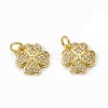 Brass Micro Pave Cubic Zirconia Charms KK-E068-VB113-2